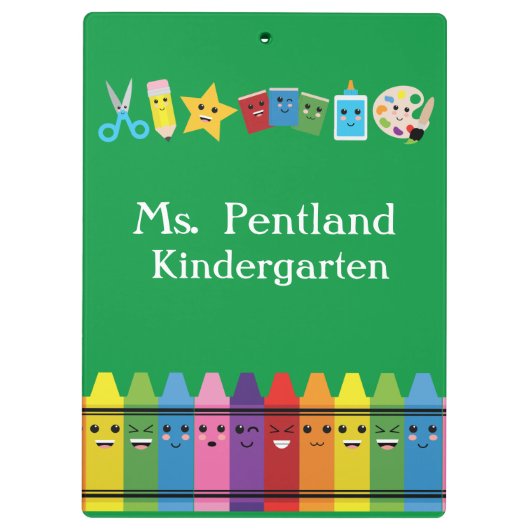 Aangepaste Kawaii School-leraar Klembord (Achterkant)