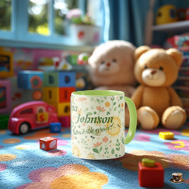 Aangepaste Kawaii Zon- en Bloemenmok voor Kinderen Mok