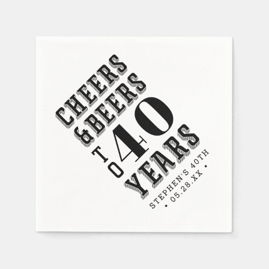 Aangepaste kazen en bier Milestone Birthday Servet (Voorkant)