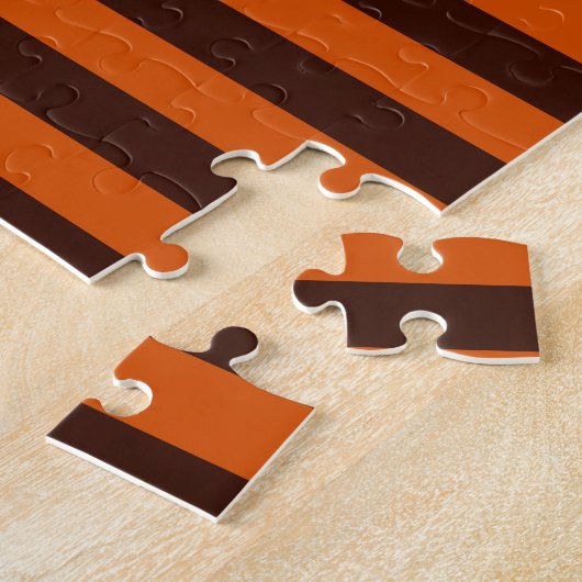 Aangepaste 'Keep Calm Burnt Oranje Stripes' Legpuzzel (Zijkant)