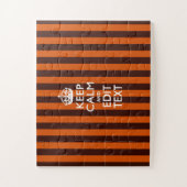 Aangepaste 'Keep Calm Burnt Oranje Stripes' Legpuzzel (Verticaal)