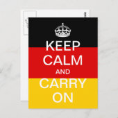 Aangepaste KEEP CALM en CARRY ON - Duitse vlag Briefkaart (Voorkant / Achterkant)