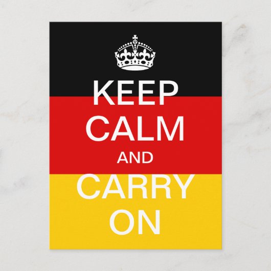 Aangepaste KEEP CALM en CARRY ON - Duitse vlag Briefkaart (Voorkant)