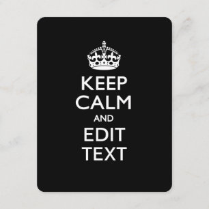 Aangepaste KEEP CALM en geef de Uitnodiging van de