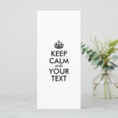Aangepaste KEEP CALM en JOUW TEKST (Staand voorkant)