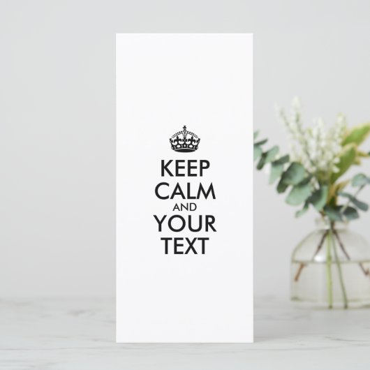 Aangepaste KEEP CALM en JOUW TEKST (Staand voorkant)