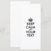 Aangepaste KEEP CALM en JOUW TEKST (Voorkant / Achterkant)