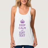 Aangepaste KEEP CALM en Jouw tekst bewerken Tanktop (Voorkant)
