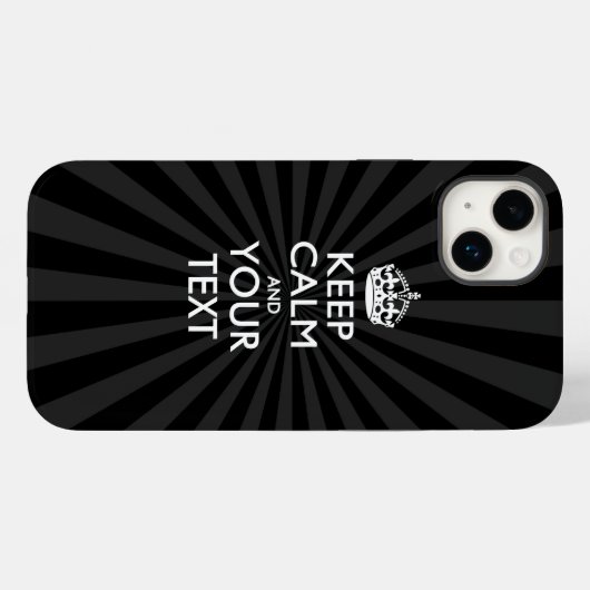 Aangepaste KEEP CALM en jouw tekst bij uitbarsting Case-Mate iPhone Case (Achterkant (horizontaal))