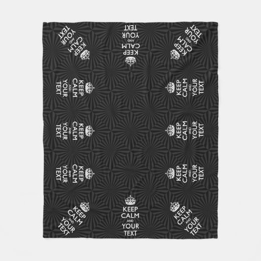 Aangepaste KEEP CALM en jouw tekst bij uitbarsting Fleece Deken (Voorkant)