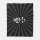 Aangepaste KEEP CALM en jouw tekst bij uitbarsting Fleece Deken (Voorkant)
