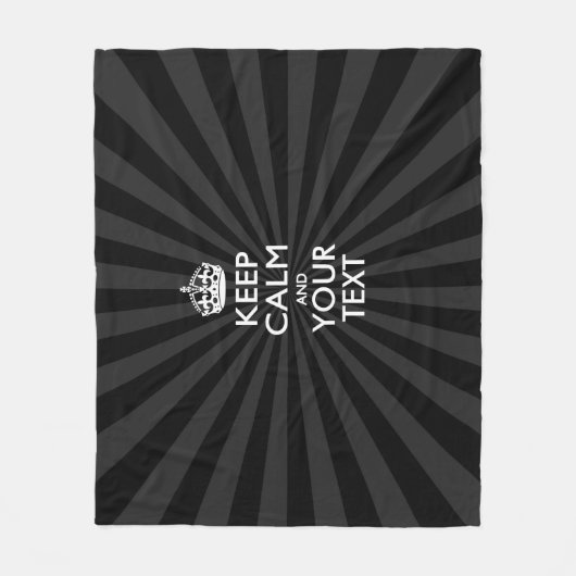 Aangepaste KEEP CALM en jouw tekst bij uitbarsting Fleece Deken (Voorkant)