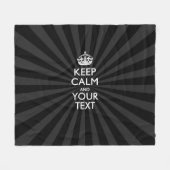 Aangepaste KEEP CALM en jouw tekst bij uitbarsting Fleece Deken (Voorkant (Horizontaal))