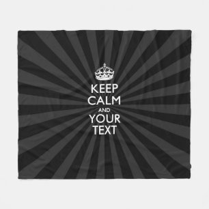 Aangepaste KEEP CALM en jouw tekst bij uitbarsting Fleece Deken