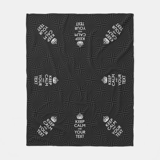 Aangepaste KEEP CALM en jouw tekst bij uitbarsting Fleece Deken (Voorkant)