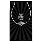 Aangepaste KEEP CALM en jouw tekst bij uitbarsting Klein Cadeauzakje (Achterkant)