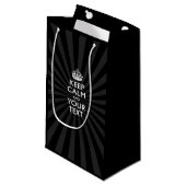 Aangepaste KEEP CALM en jouw tekst bij uitbarsting Klein Cadeauzakje (Voorkant Gekanteld)