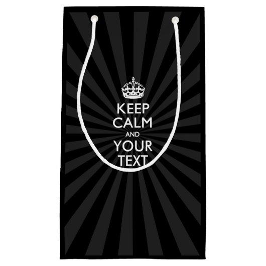 Aangepaste KEEP CALM en jouw tekst bij uitbarsting Klein Cadeauzakje (Voorkant)