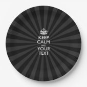 Aangepaste KEEP CALM en jouw tekst bij uitbarsting Papieren Bordje (Voorkant)