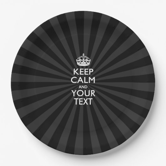 Aangepaste KEEP CALM en jouw tekst bij uitbarsting Papieren Bordje (Voorkant)