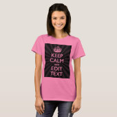 Aangepaste KEEP CALM en jouw tekst bij uitbarsting T-shirt (Voorkant volledig)