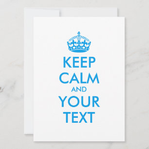 Aangepaste KEEP CALM en JOUW TEKST - blauwe woorde