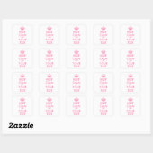 Aangepaste KEEP CALM en JOUW TEKST - bleek roze Vierkante Sticker (Vel)