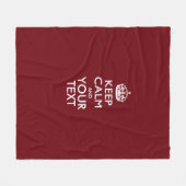 Aangepaste Keep Calm en Jouw tekst Burgundy Fleece Deken (Voorkant (Horizontaal))