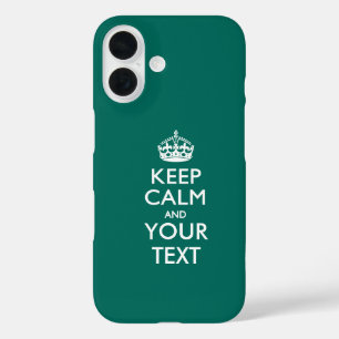 Aangepaste KEEP CALM EN Jouw tekst iPhone 16 Hoesje
