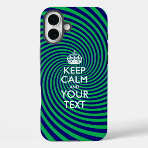 Aangepaste KEEP CALM EN Jouw tekst iPhone 16 Plus Hoesje