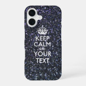 Aangepaste KEEP CALM EN Jouw tekst iPhone 16 Hoesje (Achterkant)