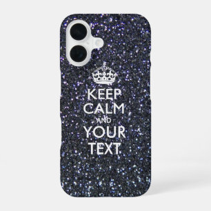 Aangepaste KEEP CALM EN Jouw tekst iPhone 16 Hoesje