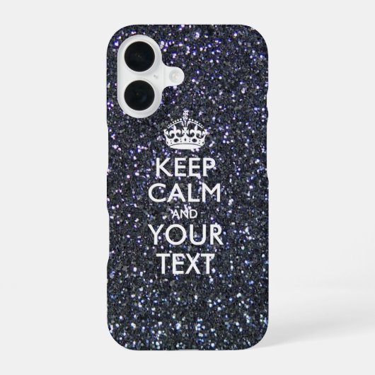 Aangepaste KEEP CALM EN Jouw tekst iPhone 16 Hoesje (Achterkant)