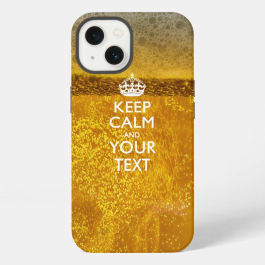Aangepaste KEEP CALM EN Jouw tekst iPhone Hoesje (Achterkant)