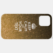 Aangepaste KEEP CALM EN Jouw tekst iPhone Hoesje (Achterkant horizontaal)