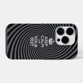 Aangepaste KEEP CALM EN Jouw tekst iPhone Hoesje (Achterkant horizontaal)