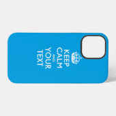 Aangepaste KEEP CALM EN Jouw tekst iPhone Hoesje (Achterkant horizontaal)