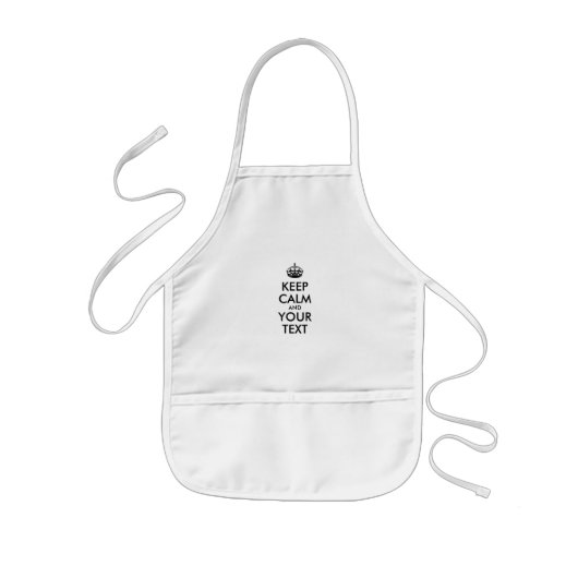 Aangepaste KEEP CALM en JOUW TEKST Kinder Schort (Voorkant)