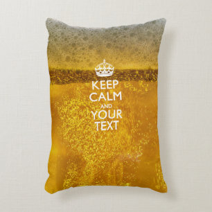 Aangepaste KEEP CALM en Jouw tekst op bier Decoratief Kussen