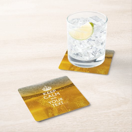 Aangepaste KEEP CALM en Jouw tekst op bier Kartonnen Onderzetters (Insitu)