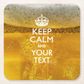 Aangepaste KEEP CALM en Jouw tekst op bier Kartonnen Onderzetters (Voorkant)
