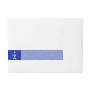 Aangepaste KEEP CALM EN Jouw tekst op blauw Adreslabel Wikkel