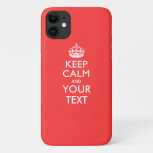 Aangepaste KEEP CALM en jouw tekst op koraal Case-Mate iPhone Case