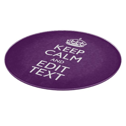 Aangepaste KEEP CALM EN Jouw tekst op Paars Snijplank (Hoek)