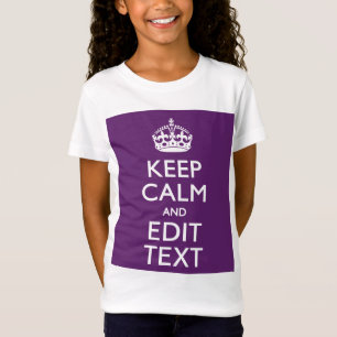 Aangepaste KEEP CALM EN Jouw tekst op Paars T-shirt