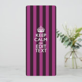 Aangepaste KEEP CALM en Jouw tekst op Roze (Staand voorkant)