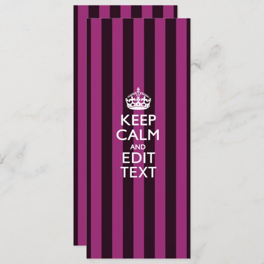 Aangepaste KEEP CALM en Jouw tekst op Roze (Voorkant / Achterkant)