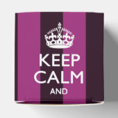 Aangepaste KEEP CALM en Jouw tekst op Roze Bedankdoosjes (Bovenkant)