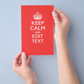 Aangepaste KEEP CALM en jouw tekst op Roze Flyer (Hand)