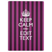 Aangepaste KEEP CALM en Jouw tekst op Roze Klembord (Achterkant)